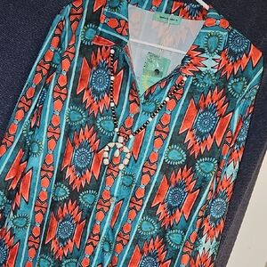 Colorful Geometric Button-Up Shirt